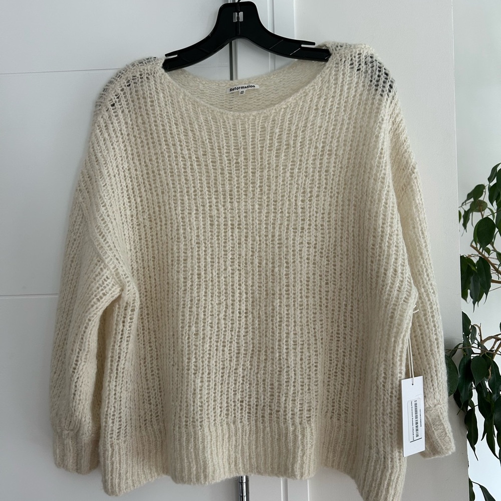 Reformation Kaya Oversized Cozy Cream Sweater XS
